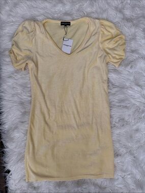 Generation Love Light Yellow V-Neck Puff Sleeve Top